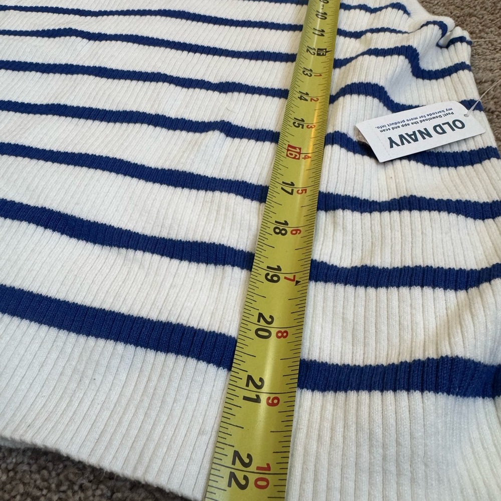 Old Navy Blue & White Striped Ribbed Sleeveless Knit Top XXL NWT - Picture 5 of 8